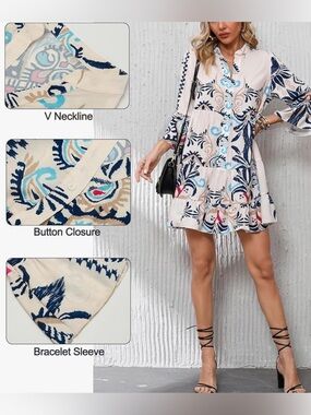 SELINK Women's Tribal Print Mini Dress Sz Small